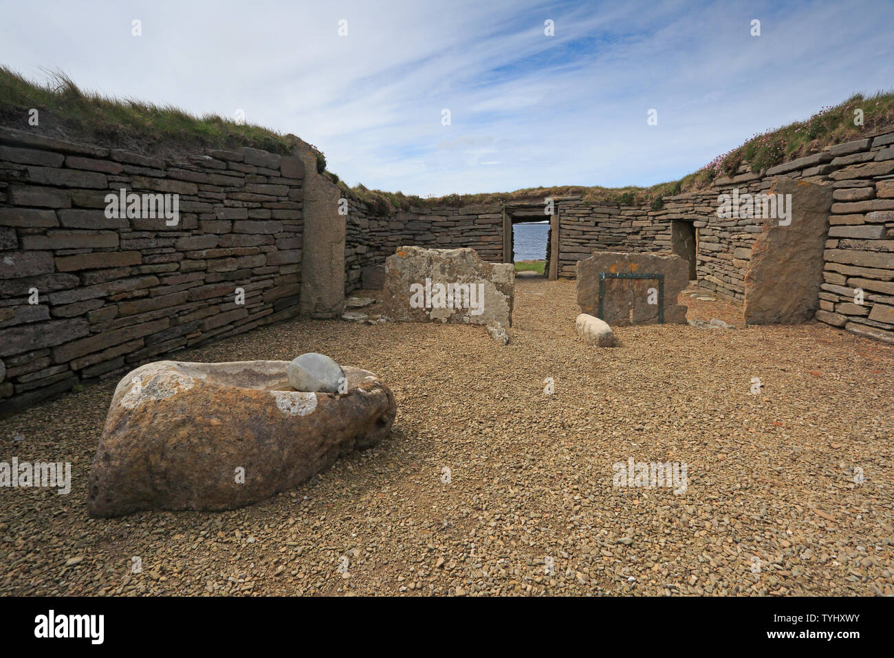 Le Knap de Howar bâtiment néolithique des Orcades sur Papa Westray Banque D'Images