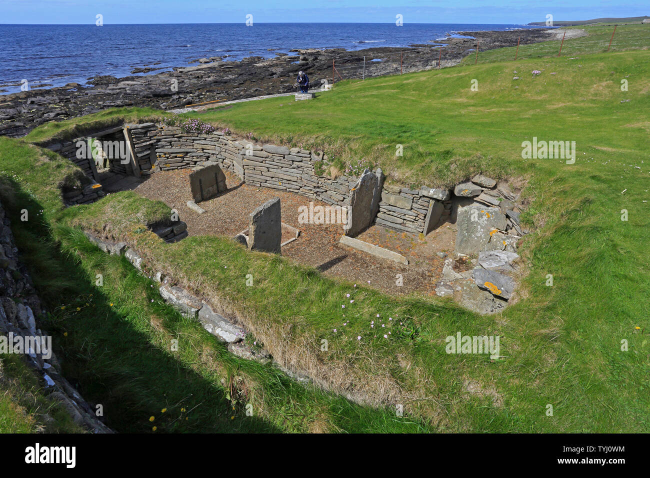 Le Knap de Howar bâtiment néolithique des Orcades sur Papa Westray Banque D'Images