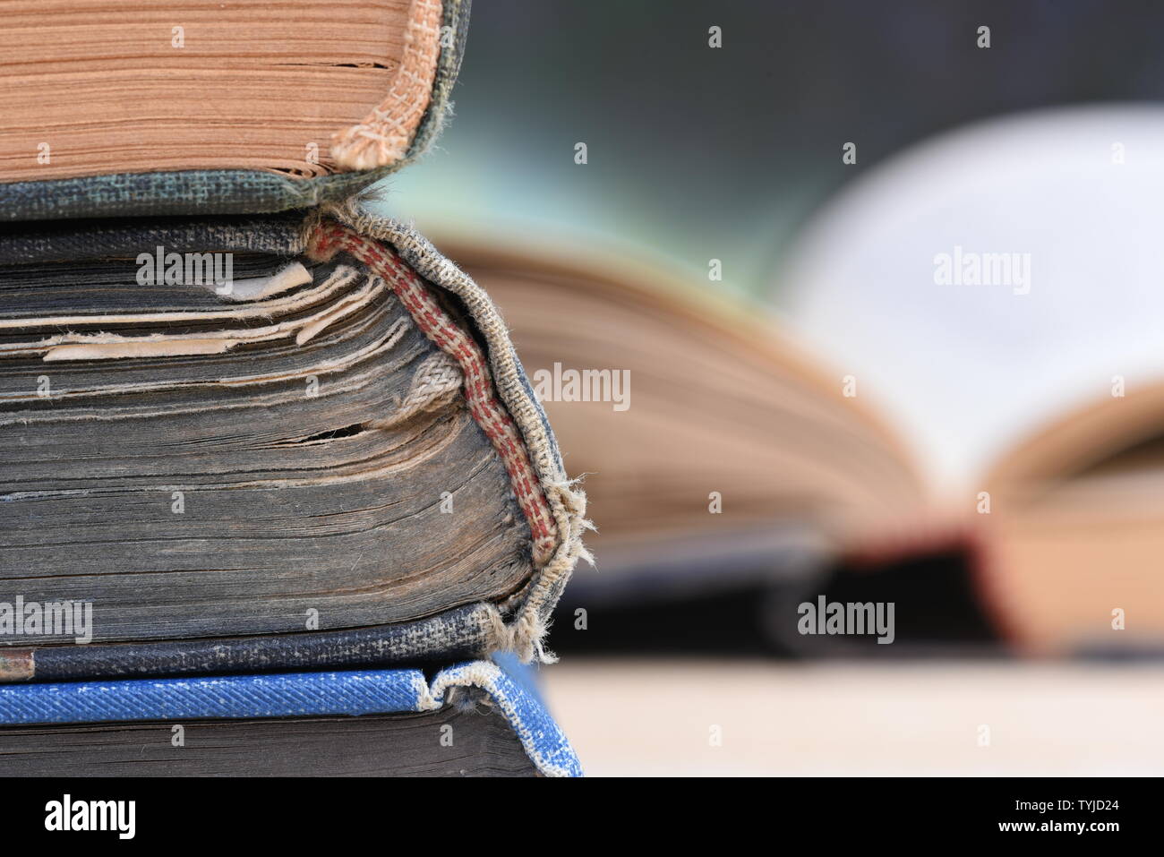 Vieux livres close up Banque D'Images