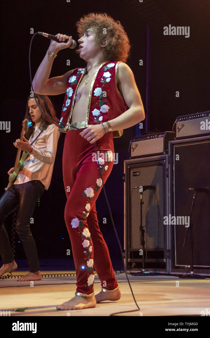 Greta Van Fleet effectuer à Forest Hill Stadium NYC avec : Greta Van Fleet Où : NYC, New York, United States Quand : 26 mai 2019 Credit : Patricia Schlein/WENN.com Banque D'Images