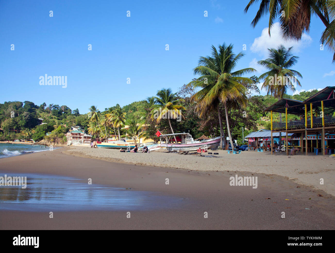 Castara Bay Beach Scene, Tobago. Banque D'Images