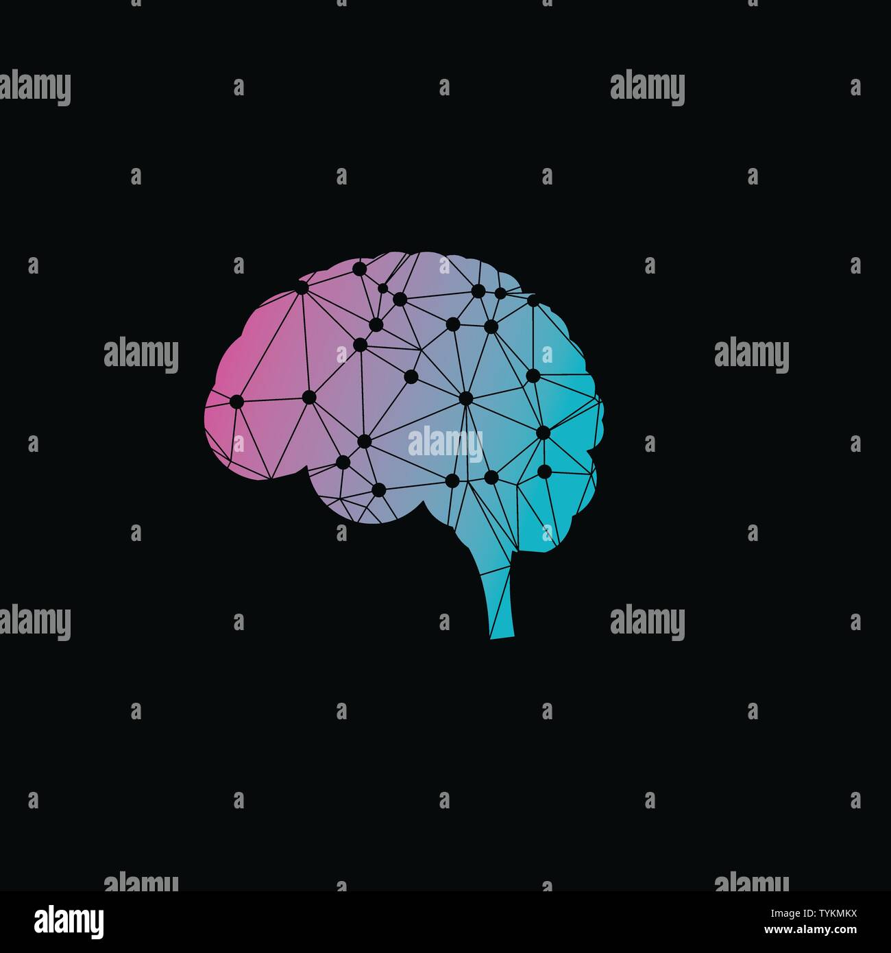 Modèle de conception de logo cerveau ech Illustration de Vecteur
