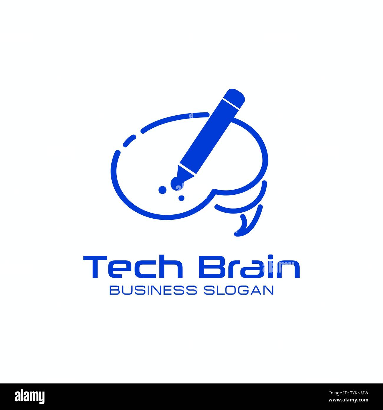 Modèle de conception de logo cerveau ech Illustration de Vecteur