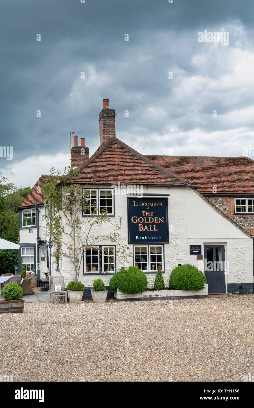 Le Ballon d'or country pub dans le village de Lower and Assendon, Henley-on-Thames, Oxfordshire, Angleterre Banque D'Images