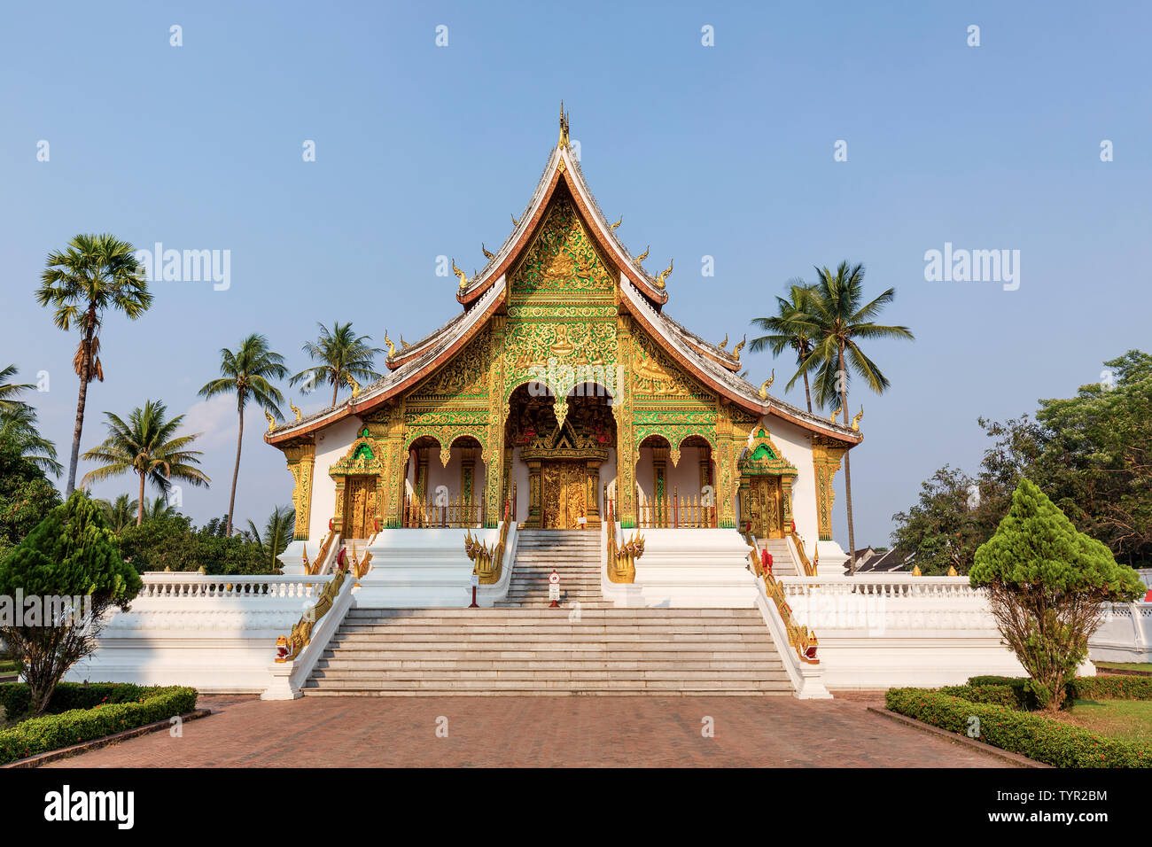 LUANG PRABANG, LAOS - mars 2019 ; Haw Pha Bang Temple Banque D'Images