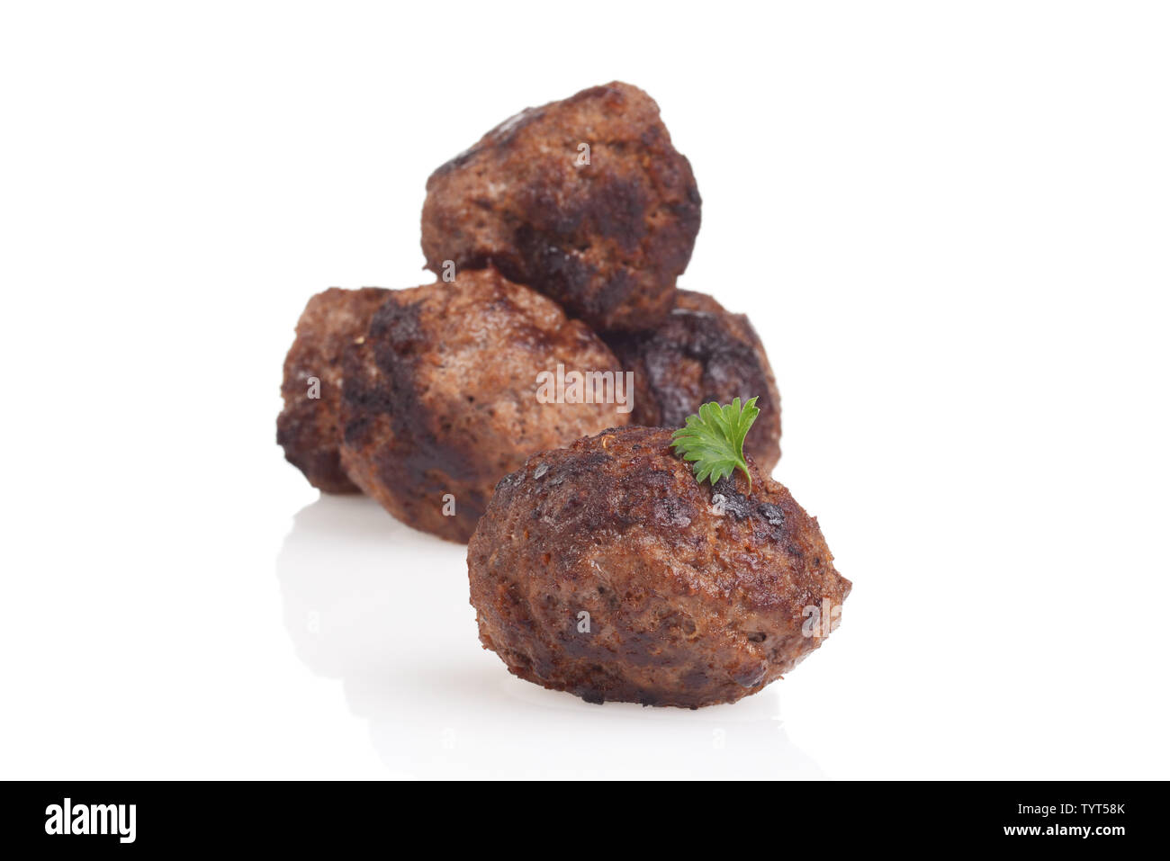 Libre de persil cuit maison meatball Banque D'Images