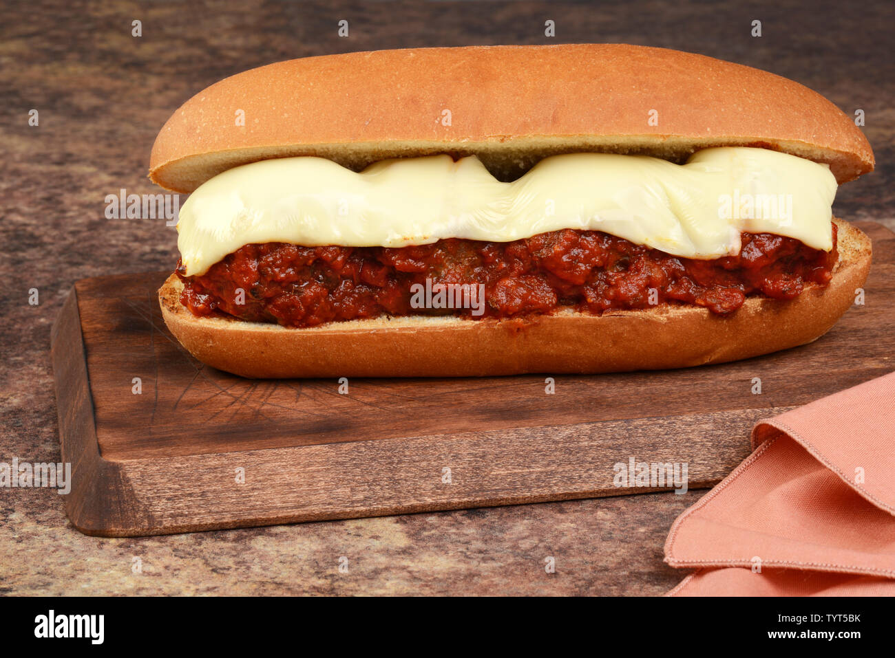 Libre de meatball sub sandwich avec du fromage Banque D'Images