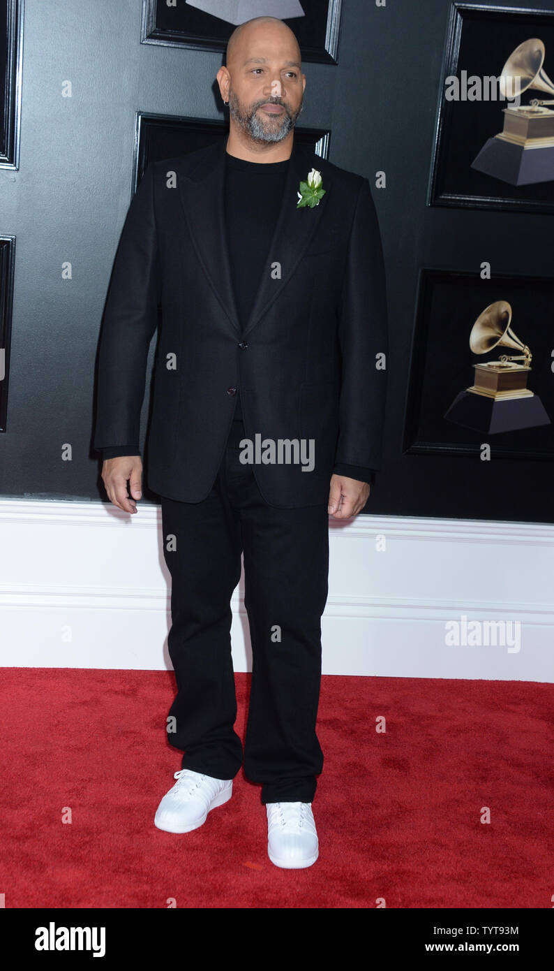 Producteur Allen Hughes arrive sur le tapis rouge à la 60e cérémonie annuelle de remise des prix Grammy au Madison Square Garden de New York le 28 janvier 2018. Le réseau CBS diffusera l'émission en direct du Madison Square Garden à New York. Ce sera la première fois depuis 2003 que la cérémonie ne sera pas tenu à Los Angeles. Photo par Dennis Van Tine/UPI Banque D'Images