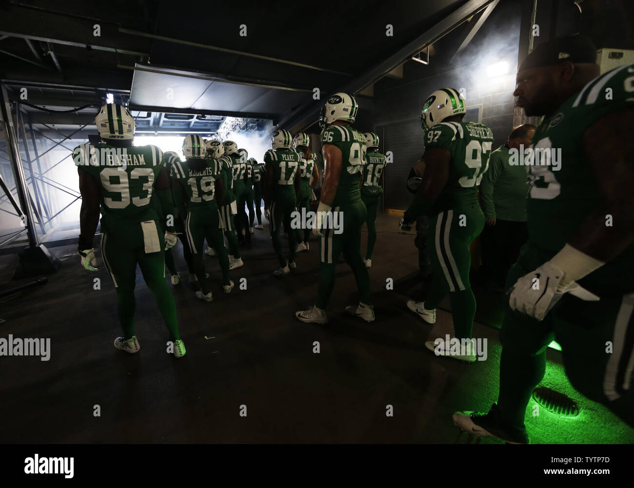 October 8, 2018 - East Rutherford, New Jersey, U.S. - New York Jets  defensive back Marcus Maye (26) breaks up a pass intended for Denver  Broncos wide receiver Courtland Sutton (14) in