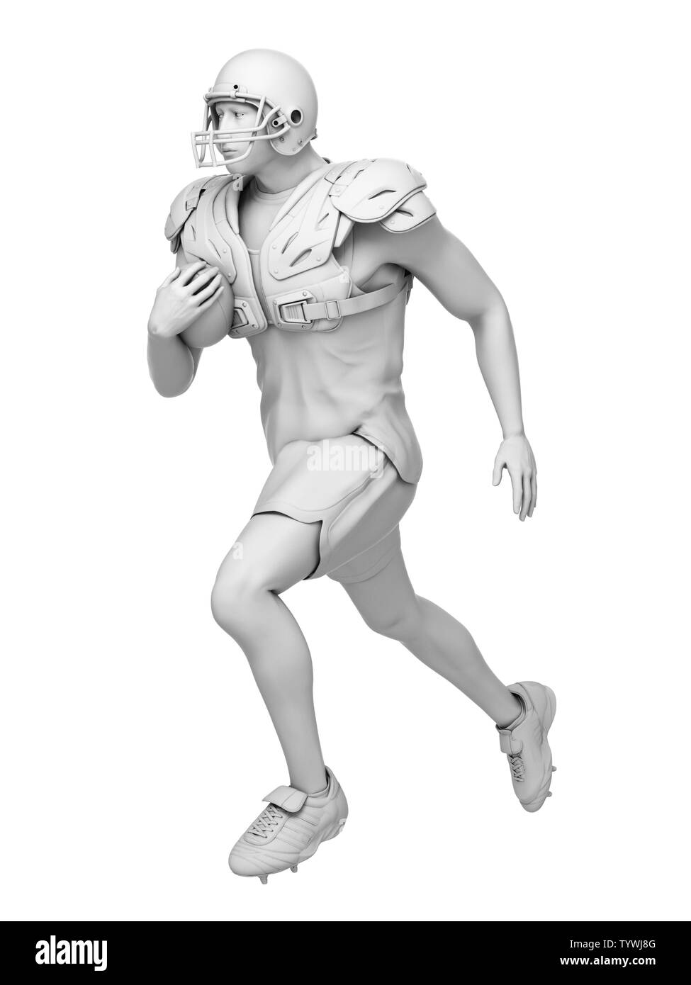 Rendu 3D précis médicalement illustration d'un joueur de football américain Banque D'Images