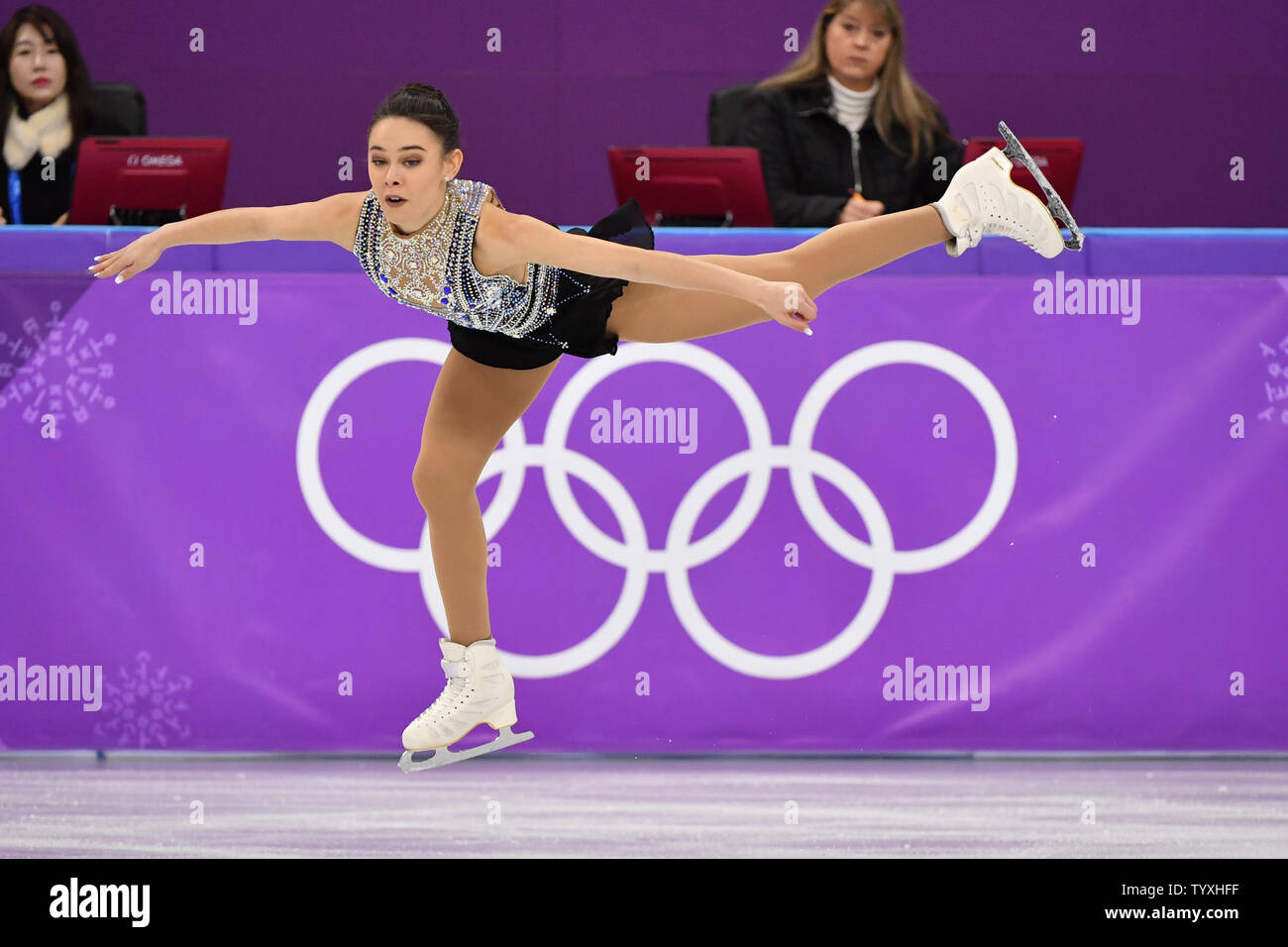 Kailani Craine de l'Australie est en concurrence pour les dames Figure Skating patinage libre finale au Jeux Olympiques d'hiver de Pyeongchang 2018, dans la patinoire à Gangneung Gangneung, Corée du Sud, le 23 février 2018. Photo de Richard Ellis/UPI Banque D'Images