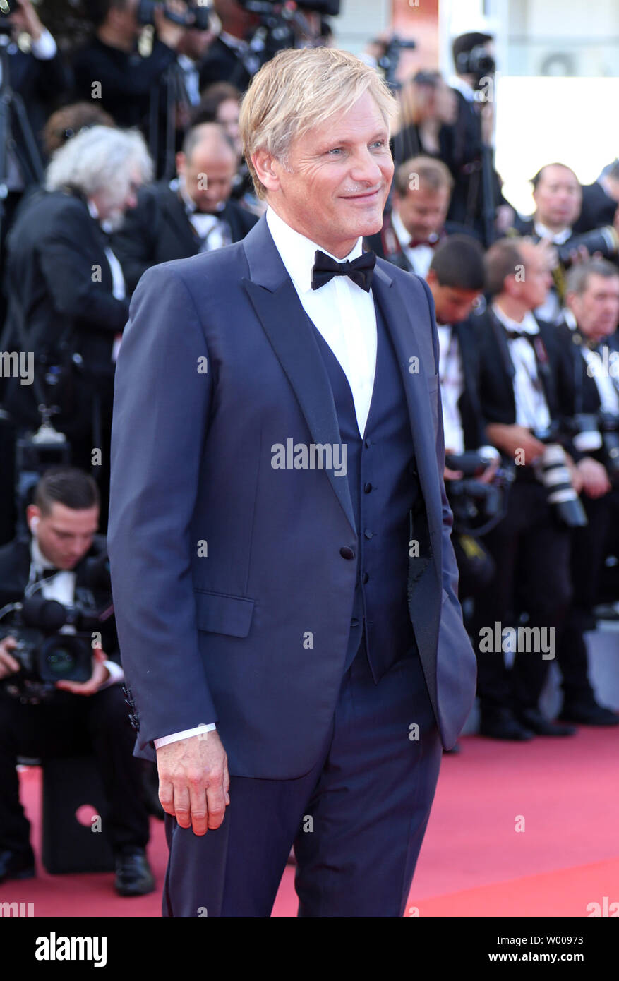Viggo Mortensen arrive sur le tapis rouge lors de la cérémonie de clôture avant la projection du film 'The Specials" au 20e Congrès International du Film de Cannes à Cannes, France le 25 mai 2019. Photo de David Silpa/UPI Banque D'Images