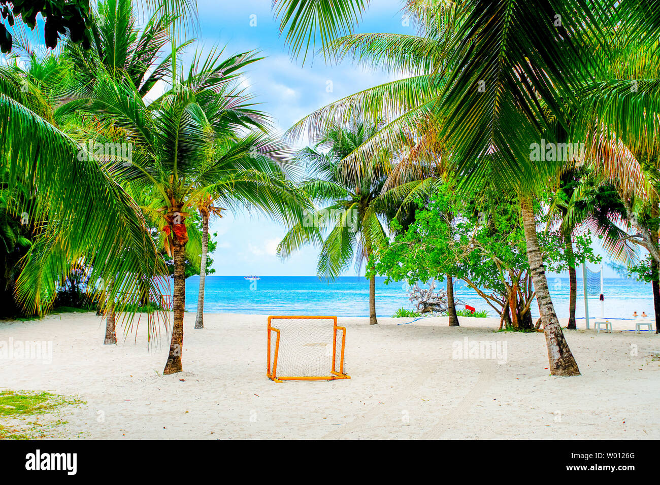 La plage paisible paysage à Cozumel, Mexique. Banque D'Images