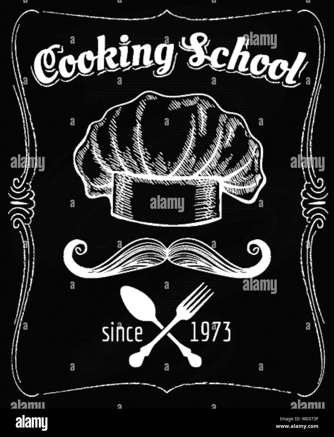 L'école de cuisine tableau poster Illustration de Vecteur