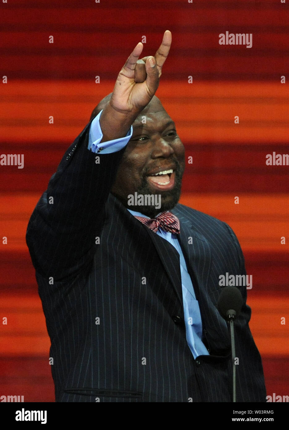 Texas Railroad Commission Président Michael Williams parle le troisième jour de la Convention nationale du parti républicain à Saint Paul, Minnesota, le 3 septembre 2008. (Photo d'UPI/Roger L. Wollenberg) Banque D'Images