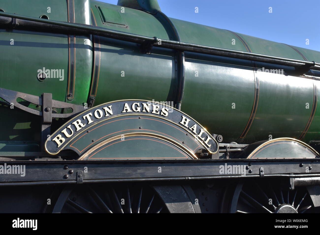Burton Agnes Hall moteur à vapeur Plaque Nom Banque D'Images