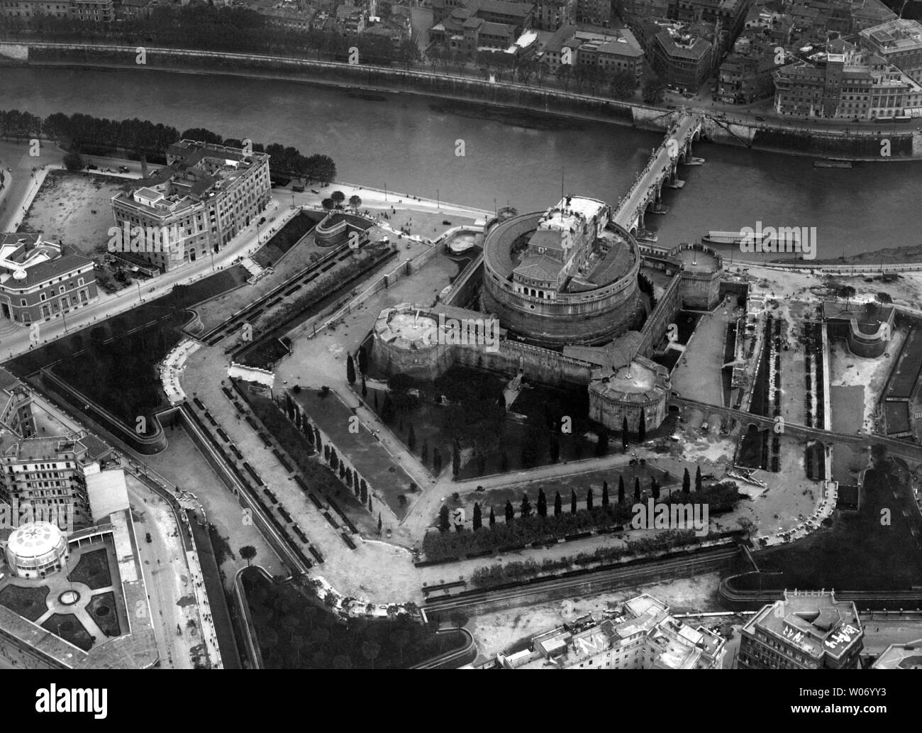 Rome, Castel Sant'Angelo, 1950 Banque D'Images