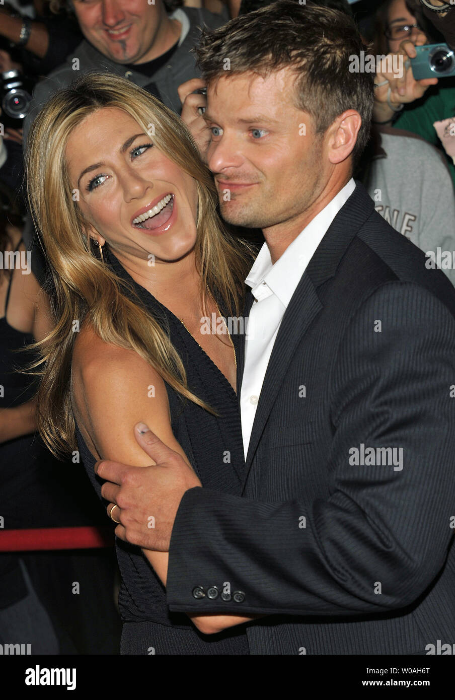 Jennifer Aniston (L) et Steve Zahn arrivent pour la première de "gestion" au Isabel Bader Theatre pendant le Festival International du Film de Toronto à Toronto, Canada le 7 septembre 2008. (Photo d'UPI/Christine Chew) Banque D'Images