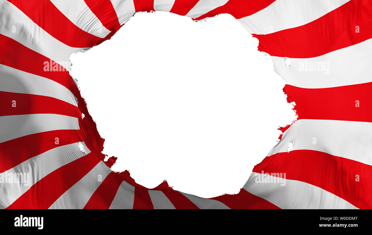 Broken Japon soleil levant drapeau de guerre, fond blanc, 3D Rendering Banque D'Images