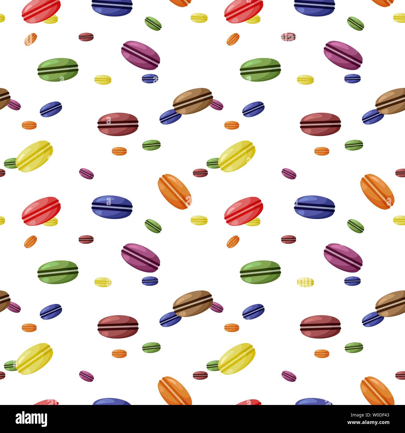 Motif de différentes couleurs sans goûter les macarons sur le fond blanc vector Illustration de Vecteur