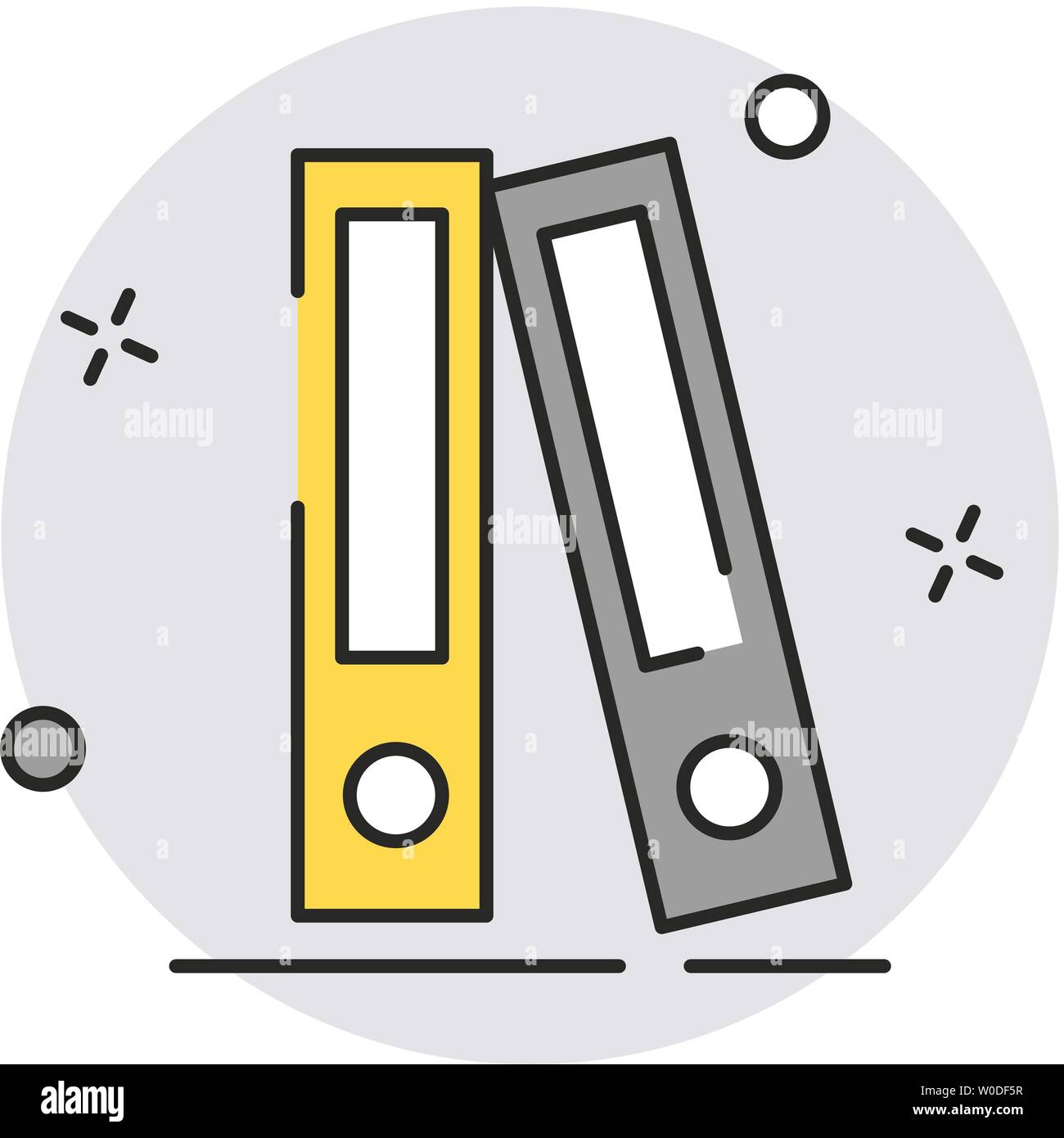 Classeurs de bureau avec des papiers et documents. Appartement moderne de style design. Vector illustration simple icône de page web, marketing, mobile application, des Illustration de Vecteur