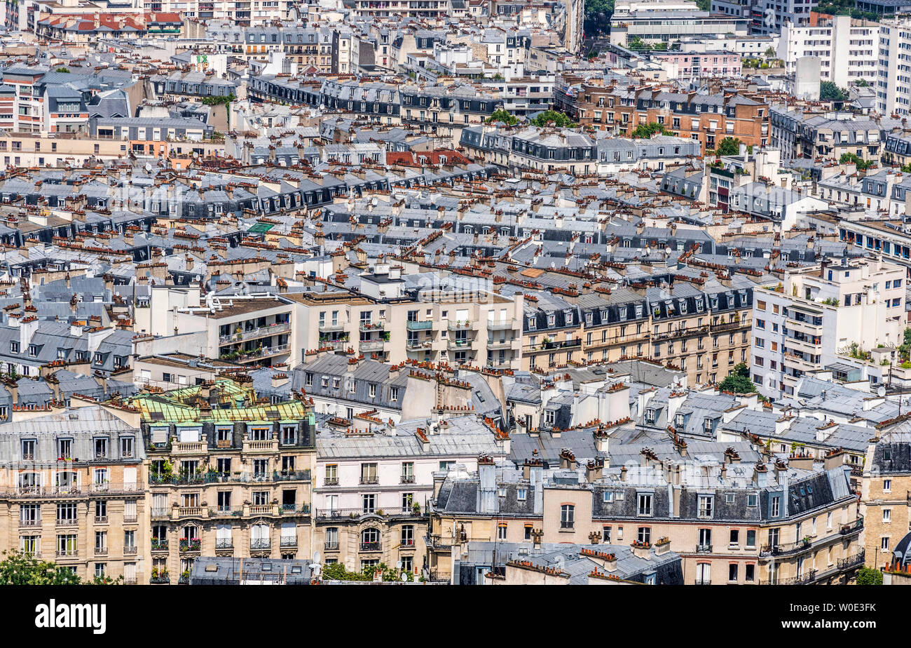 France, 18e arrondissement de Paris, quartier Clignancourt, vue depuis le  dôme de la Basilique du Sacré-Cœur de Paris Photo Stock - Alamy