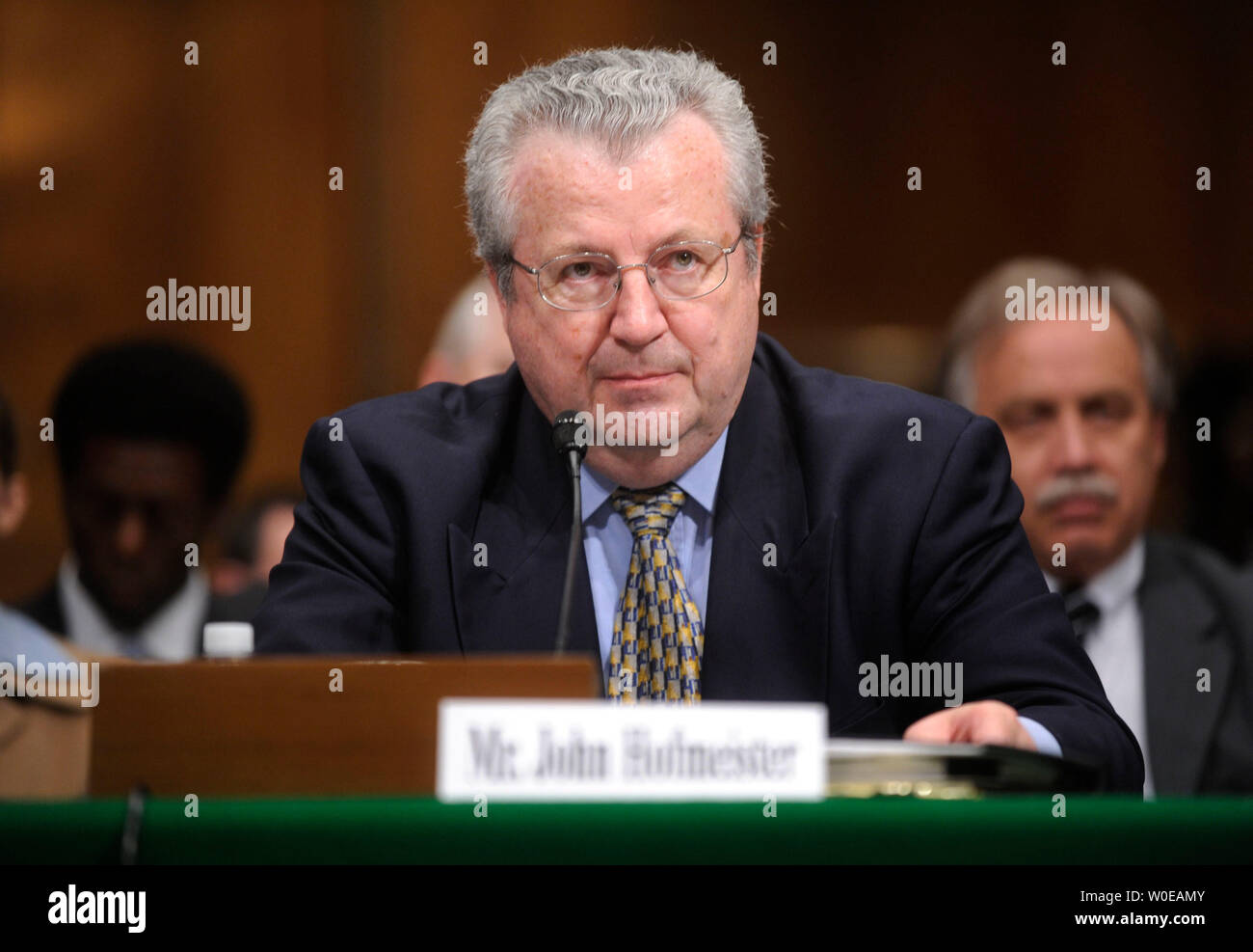 John Hofmeister, président de la société pétrolière Shell, témoigne devant un comité judiciaire du Sénat audition sur la hausse du prix du pétrole à Washington le 21 mai 2008. (UPI Photo/Kevin Dietsch) Banque D'Images