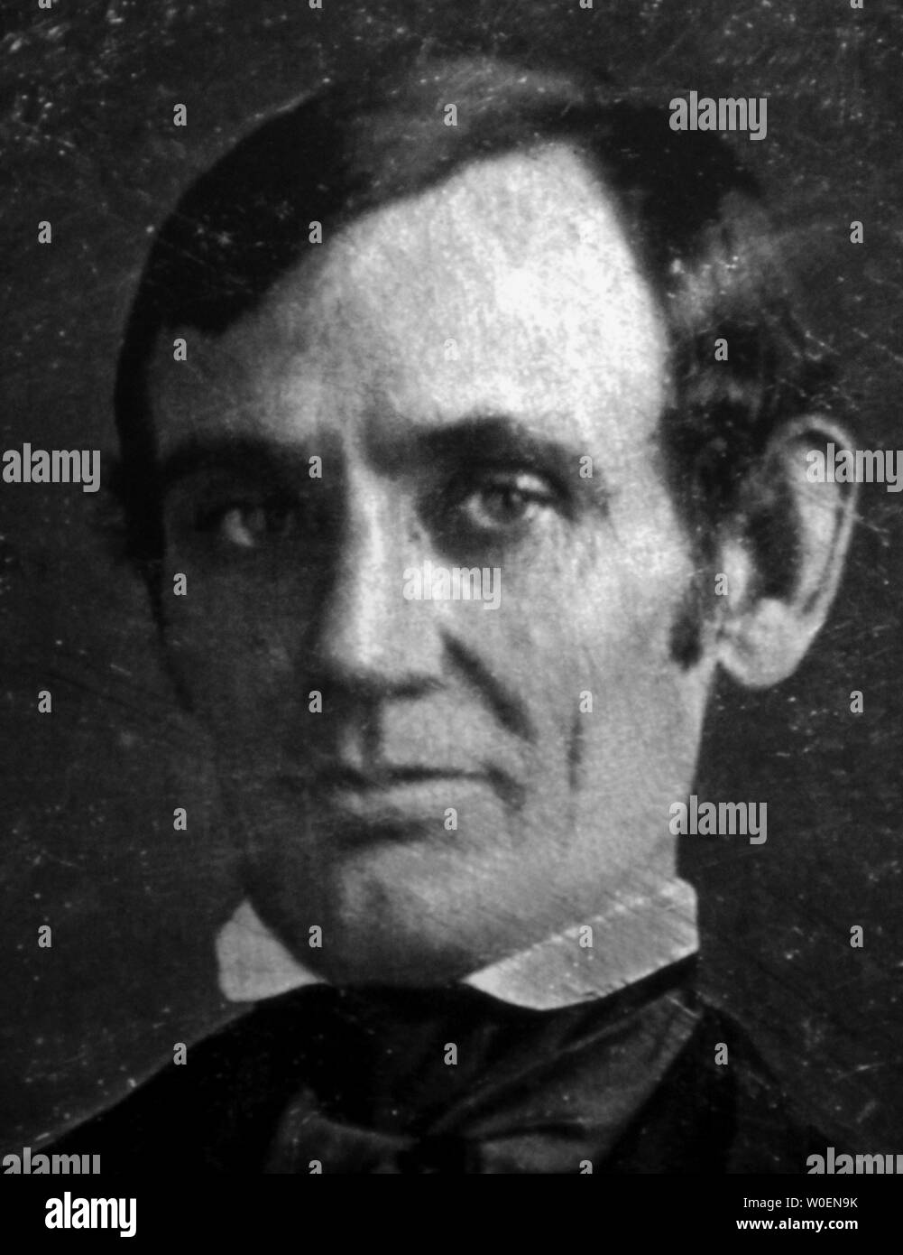Un début de photographie de Lincoln à partir de 1846 ou 1847 est sur l'affichage à l'Abraham Lincoln Bicentennial Exposition 'avec malice à l'égard aucune' à la Bibliothèque du Congrès à Washington le 9 février 2009. L'exposition s'ouvre au public le 12 février. (Photo d'UPI/Roger L. Wollenberg) Banque D'Images