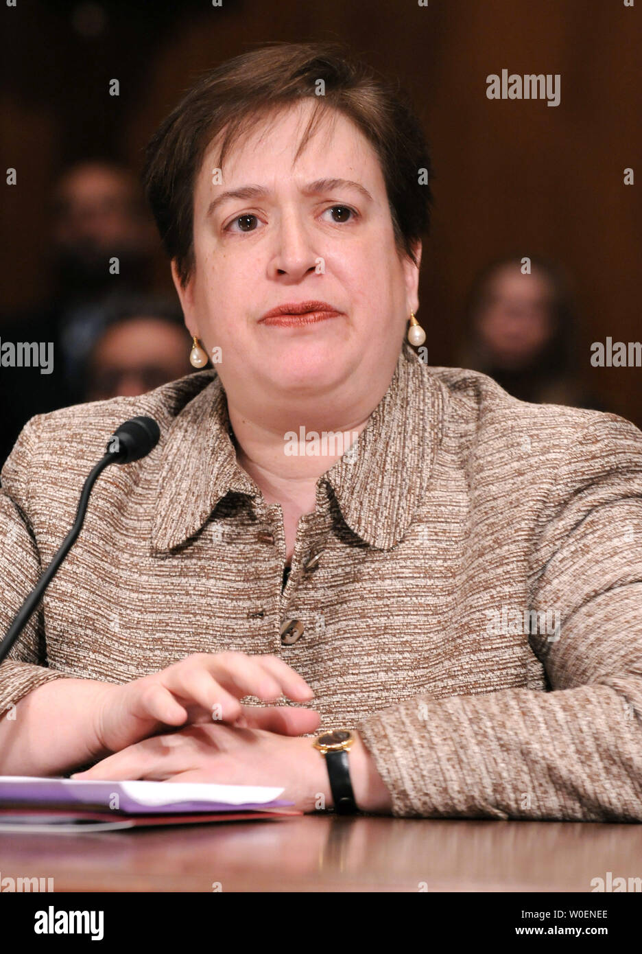Elena Kagan, candidat pour être solliciteur général, témoigne au cours de son audition de confirmation devant le Comité judiciaire du Sénat à Washington le 10 février 2009. (UPI Photo/Kevin Dietsch) Banque D'Images