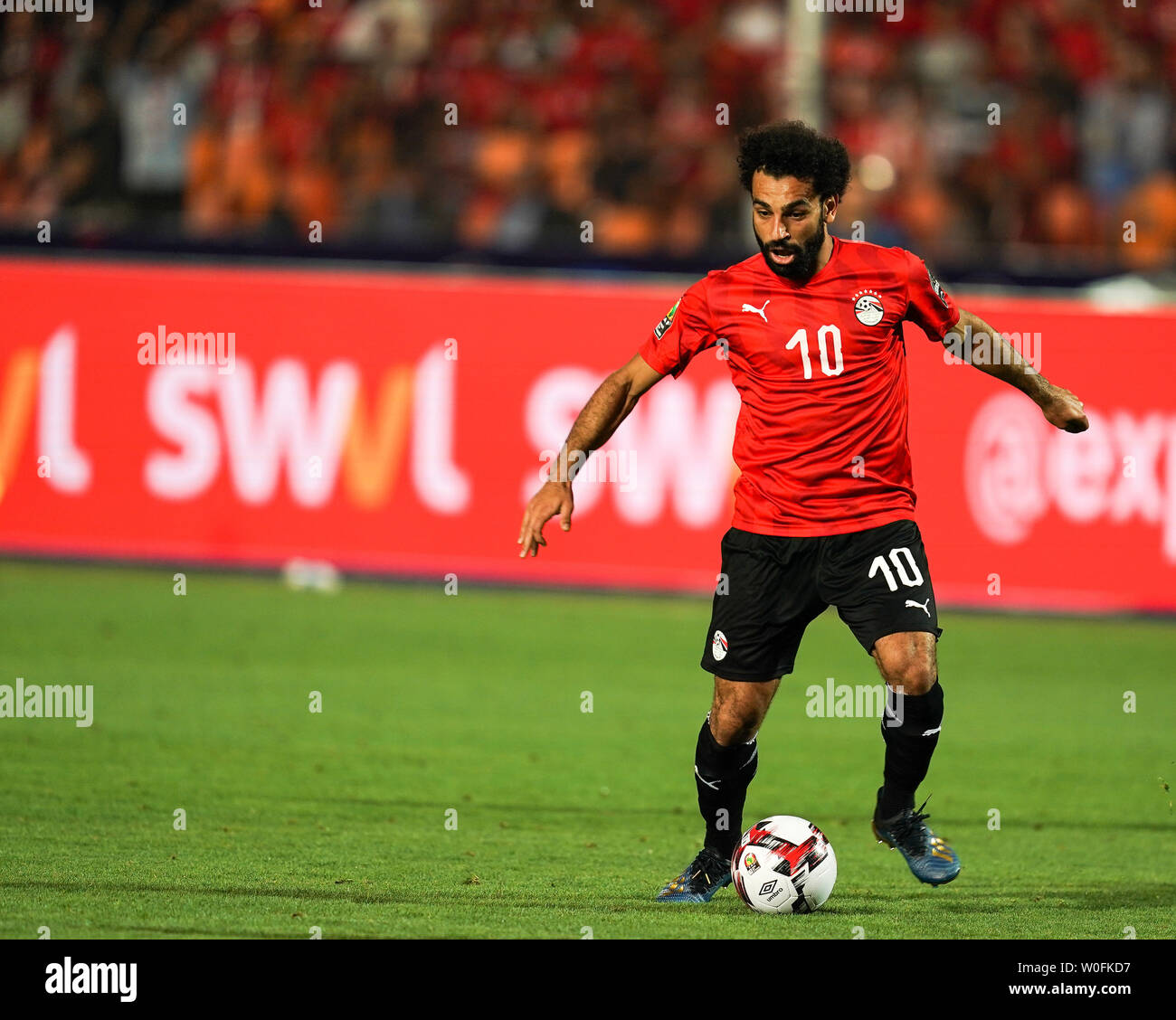 Mohamed Salah Mahrous Ghaly de l'Égypte pendant la coupe d'Afrique des Nations 2019 match entre l'Egypte et la RD Congo au Stade International du Caire au Caire, Egypte Le 26 juin 2019. Banque D'Images