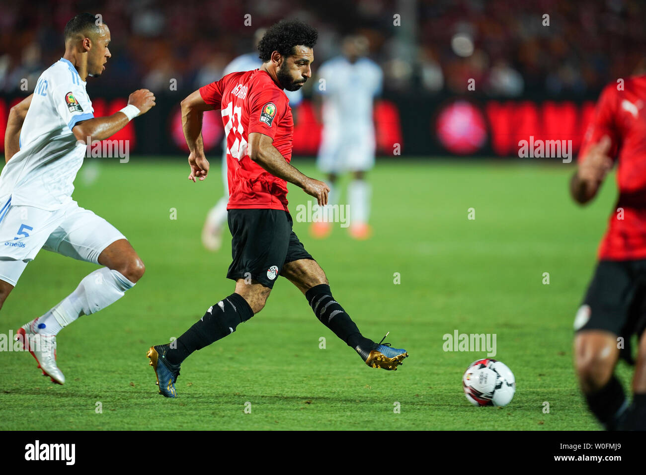 Mohamed Salah Mahrous Ghaly de l'Égypte pendant la coupe d'Afrique des Nations 2019 match entre l'Egypte et la RD Congo au Stade International du Caire au Caire, Egypte Le 26 juin 2019. Banque D'Images