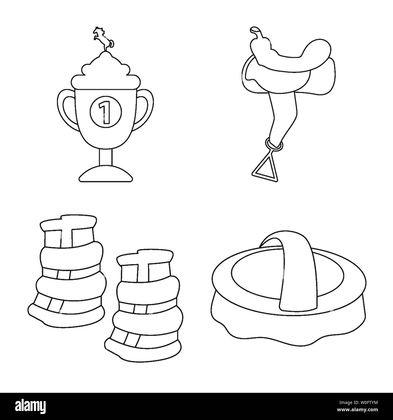 Objet isolé de l'Equestrian et signe. Collection de cheval et l'icône vecteur pour stock. Illustration de Vecteur