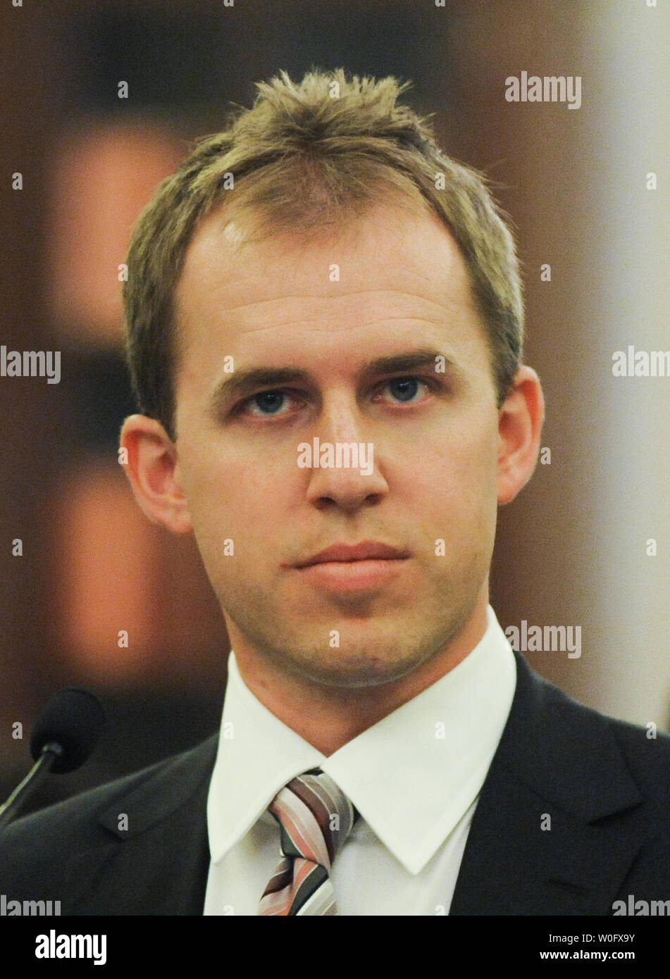 Bret Taylor, directeur technique de Facebook, Inc., participe à une audience du Comité du commerce du Sénat sur la confidentialité en ligne des consommateurs sur la colline du Capitole à Washington UPI/Alexis C. Glenn Banque D'Images