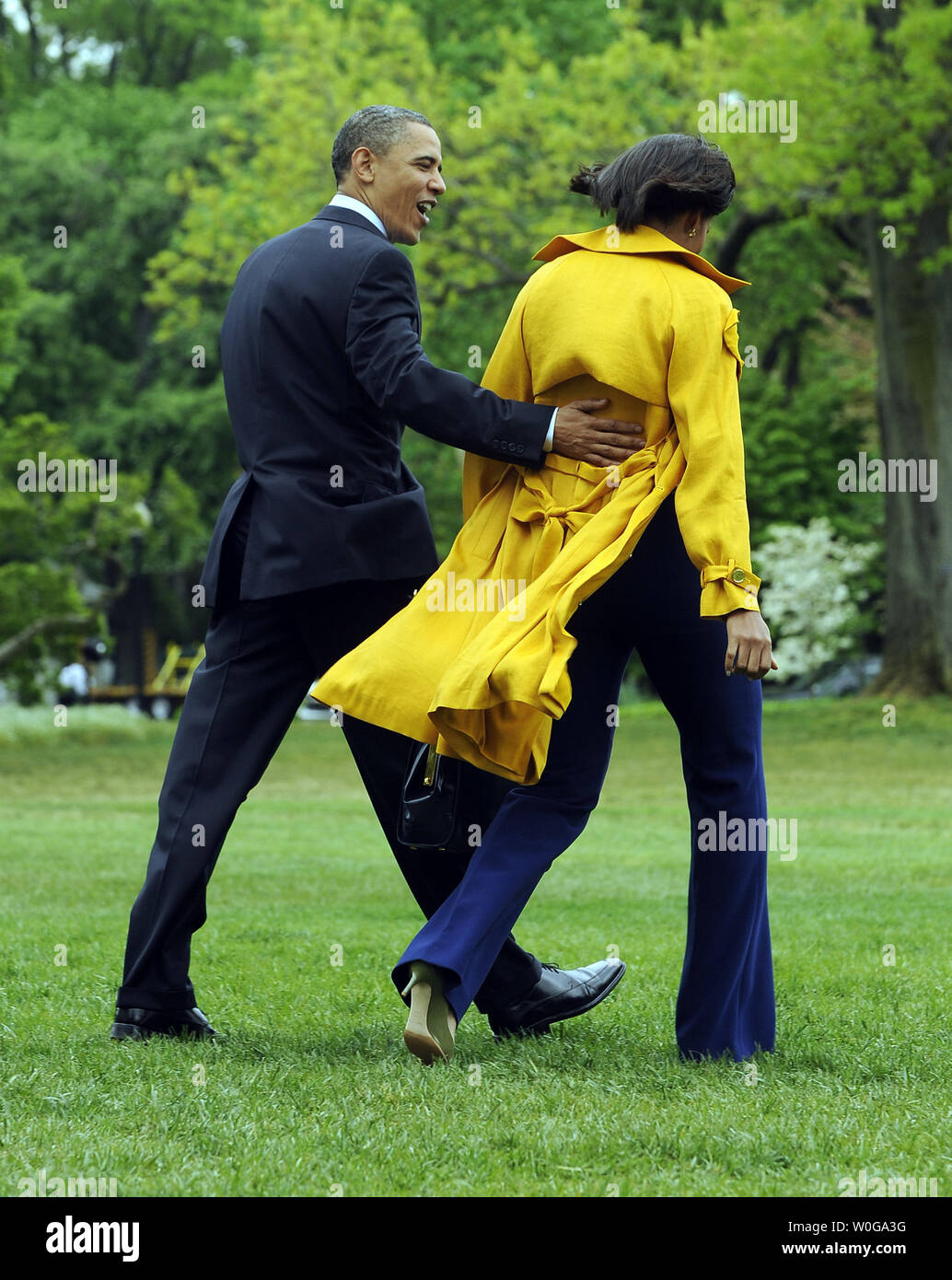 Le président américain Barack Obama et la Première Dame Michelle Obama ...