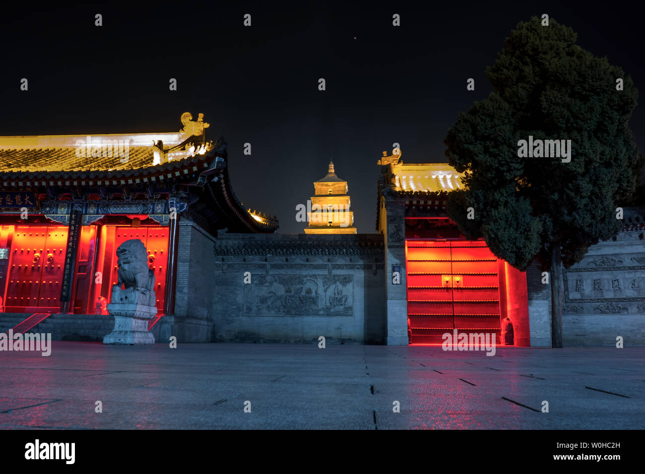 Xi'an 2018 Année Plus La Chine, la Grande Pagode de l'Oie Sauvage, Datang nuit City, New Chinatown Banque D'Images