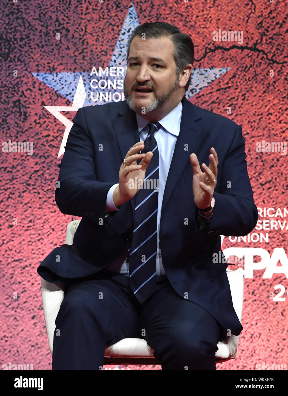 La sénateur Ted Cruz du Texas fait de remarques lors de la Conférence d'action politique conservateur (CPAC), le 1 mars 2019, à National Harbor, Maryland. Des milliers de militants conservateurs, républicains et Tea Party Patriots se sont réunis pour entendre les politiciens et les hôtes parlent à la radio et à la télévision, le hall et le réseau de la cause des conservateurs. Photo de Mike Theiler/UPI Banque D'Images