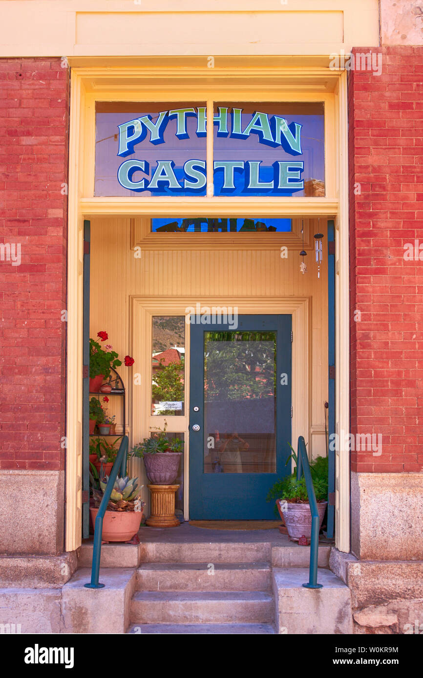 La Pythie Castle Building dans la ville historique de Bisbee AZ. Une fois qu'une société secrète lodge, nouvellement restauré maintenant en appartements Banque D'Images