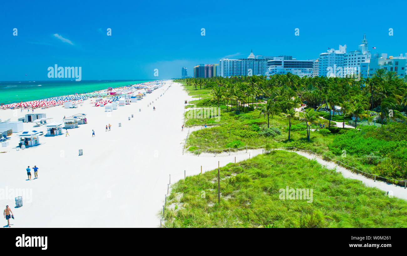 Vue aérienne ville Miami Beach. South Beach. La Floride. USA. Banque D'Images