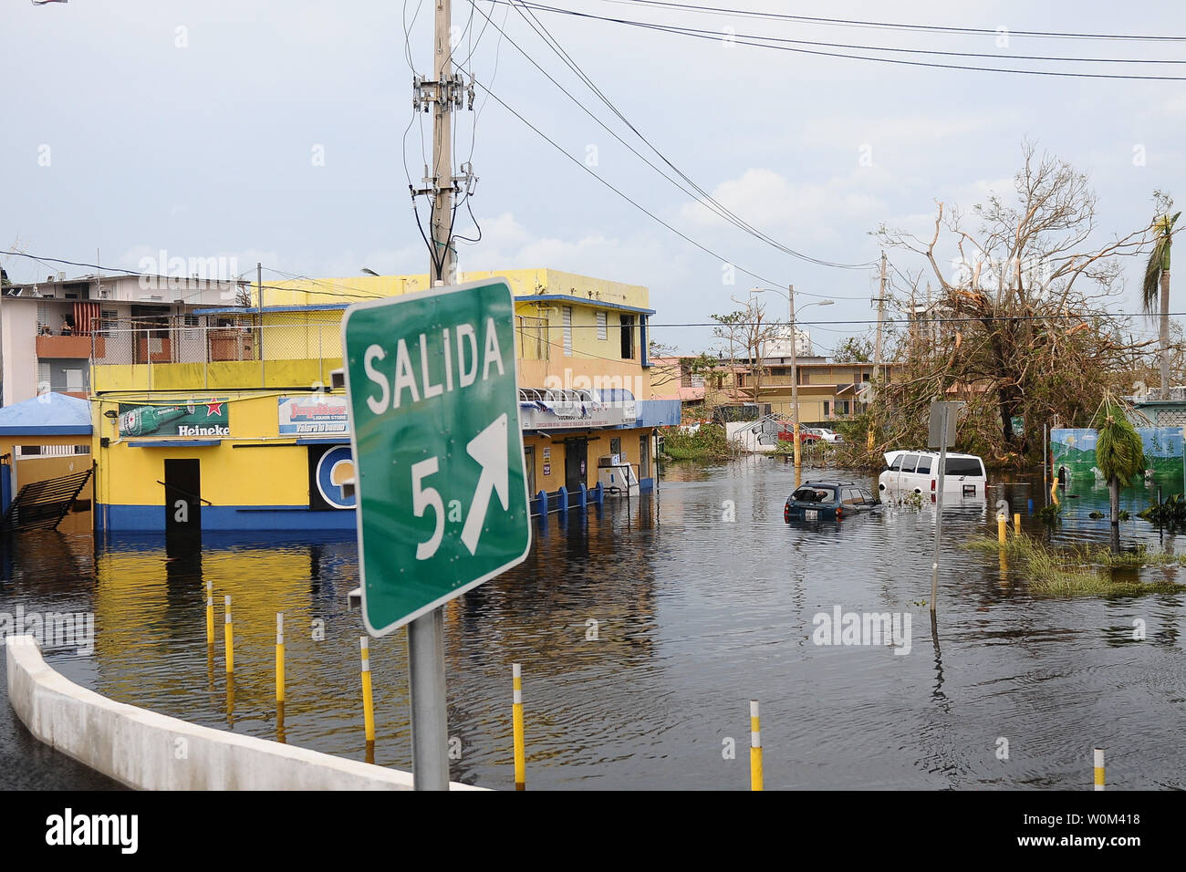 Vue d'un quartier inondé à Carolina, Puerto Rico, le 22 septembre 2017. Photo par le Sgt. Jose/Diaz-Ramos la garde nationale de Porto Rico/UPI Banque D'Images