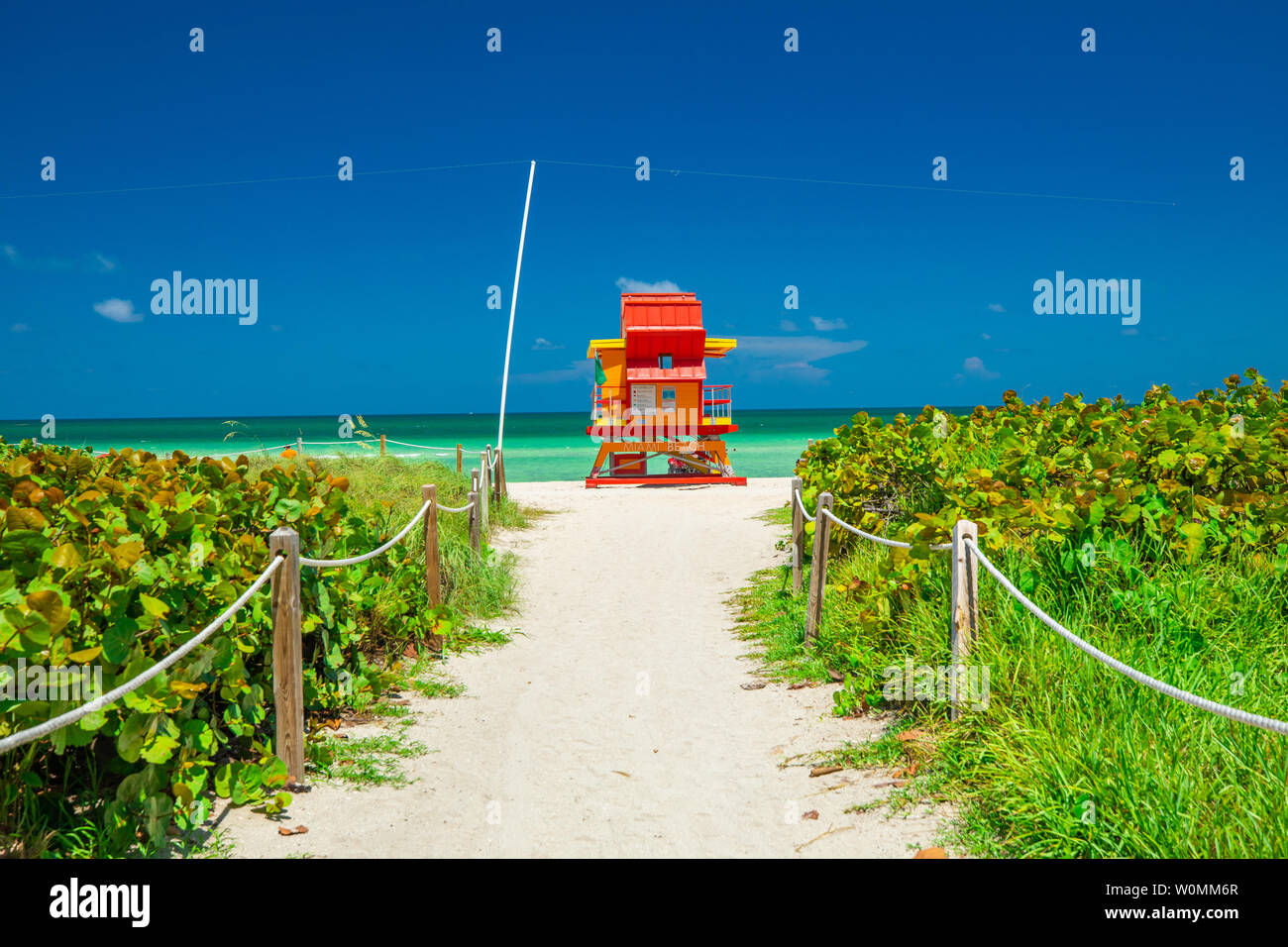 Lifeguard tower. Miami Beach. South Beach. La Floride. USA. Banque D'Images