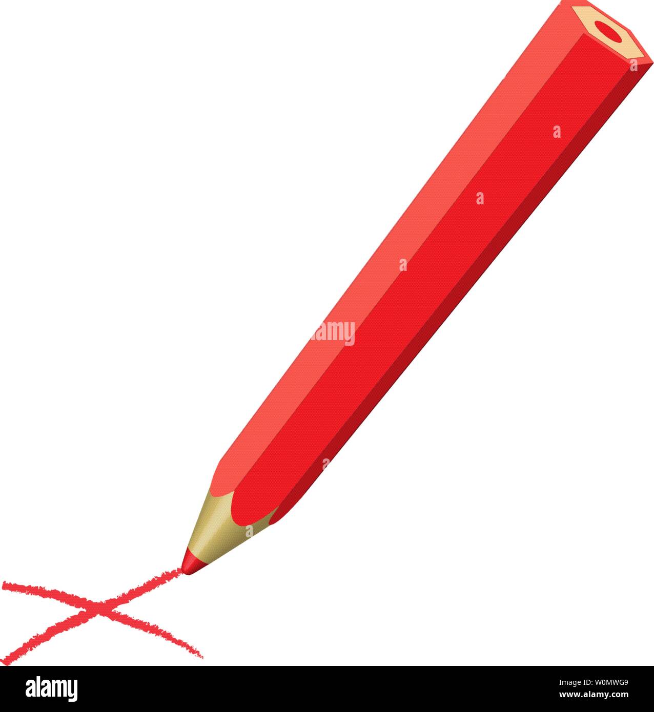 Crayon rouge Erreur écriture correction esquisse blue note d'info Illustration de Vecteur