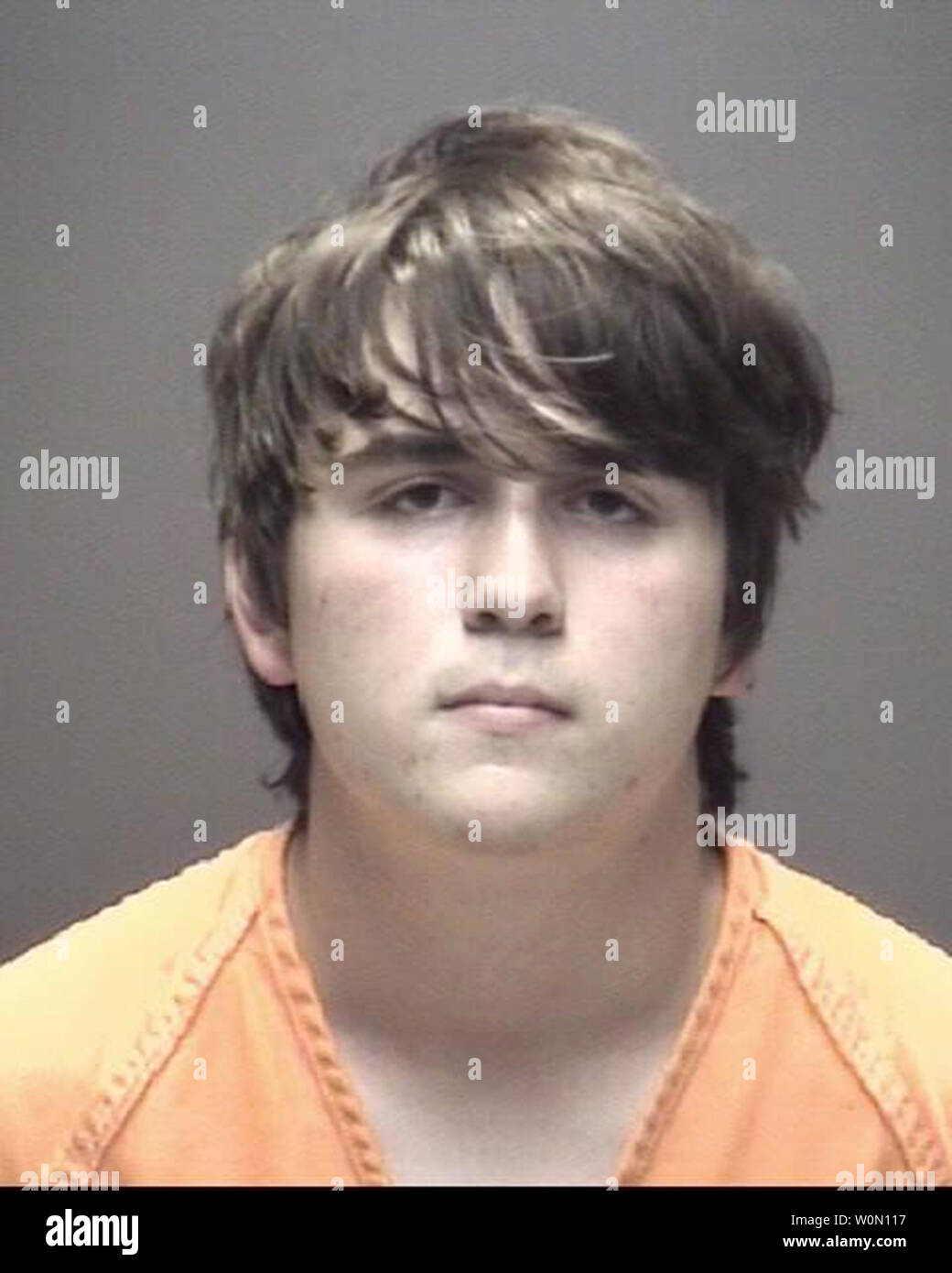 Dimitrios Pagourtzis, 17 ans, le suspect dans le Santa Fe École secondaire, est vu ici dans sa photo d'admission après avoir été réservé dans la prison du Comté de Galveston. Pagourtzis a lieu sur un meurtre sans aucune obligation. Santa Fe de la police du district High School a déclaré que la fusillade a commencé vers 8 heures du matin Harris County Sheriff Ed Gonzalez dit entre huit et dix personnes ont été tuées dans l'attaque et que le tireur était en garde à vue, avec une deuxième personne. Photo de Galveston County Sheriff/UPI Banque D'Images