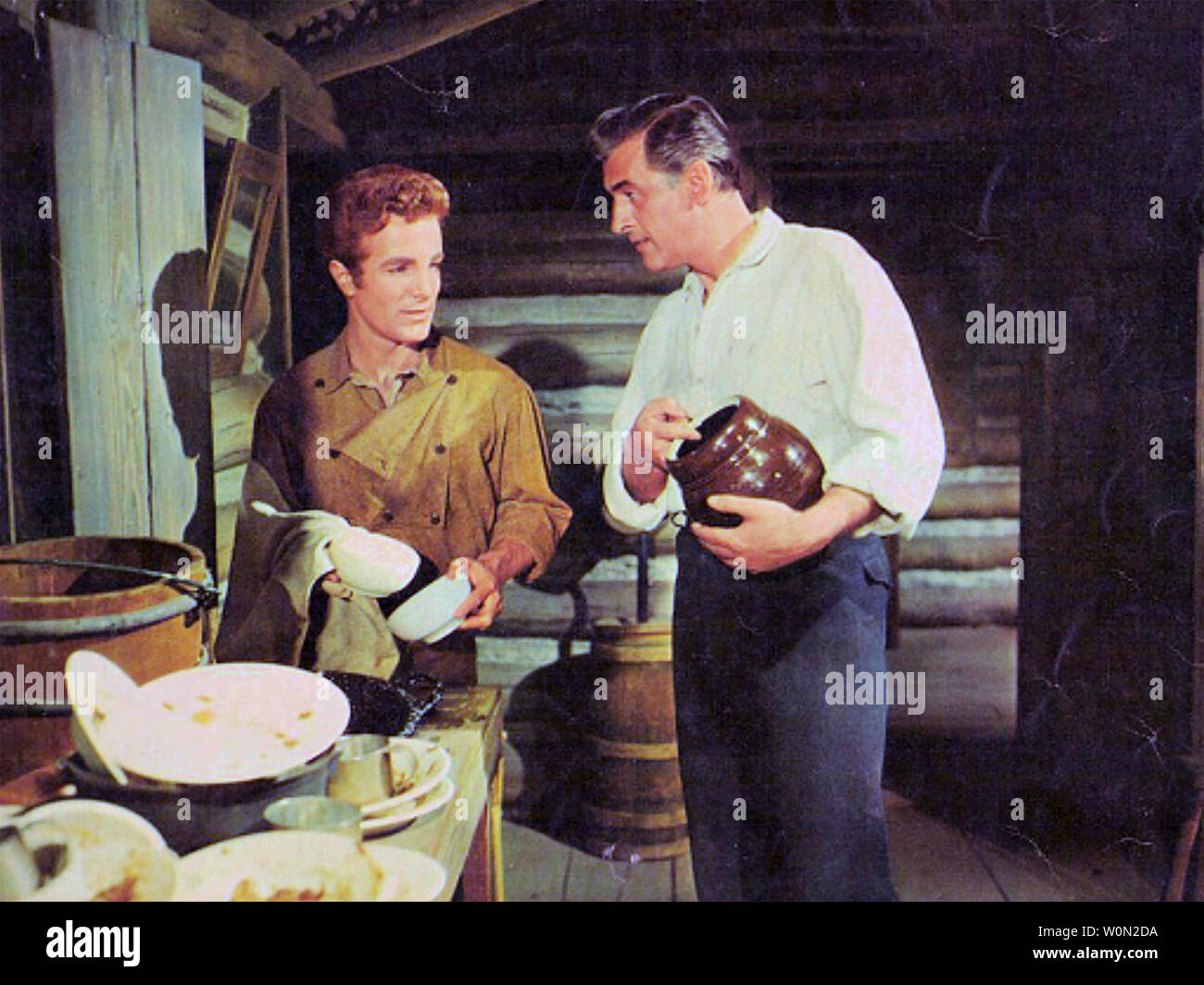 La GLOIRE DES ARMES À FEU 1957 MGM film avec Stewart Granger à droite et Steve Rowland Banque D'Images