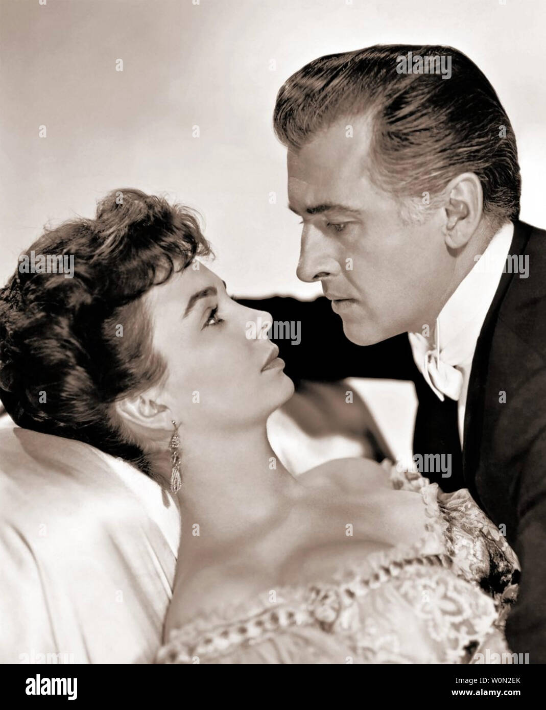 Des PAS DANS LE BROUILLARD 1955 Columbia Pictures film avec Jean Simmons et Stewart Granger Banque D'Images