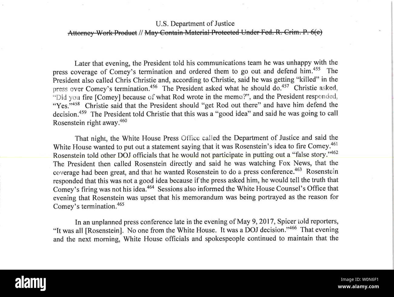 Rédigé le sommaire exécutif de l'avocat spécial le rapport de Robert Mueller est publié en format numérique le 18 avril 2019, à Washington, DC. Le procureur général William Barr a tenu une conférence de presse au Ministère de la Justice à Washington, DC sur le rapport concernant l'ingérence russe dans l'élection de 2016. UPI Banque D'Images