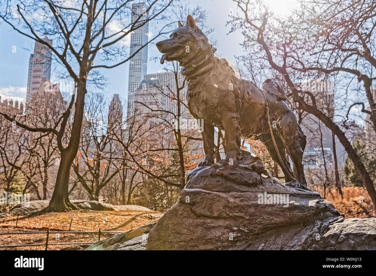 Sculpture de chien Balto de New York Central Park Banque D'Images