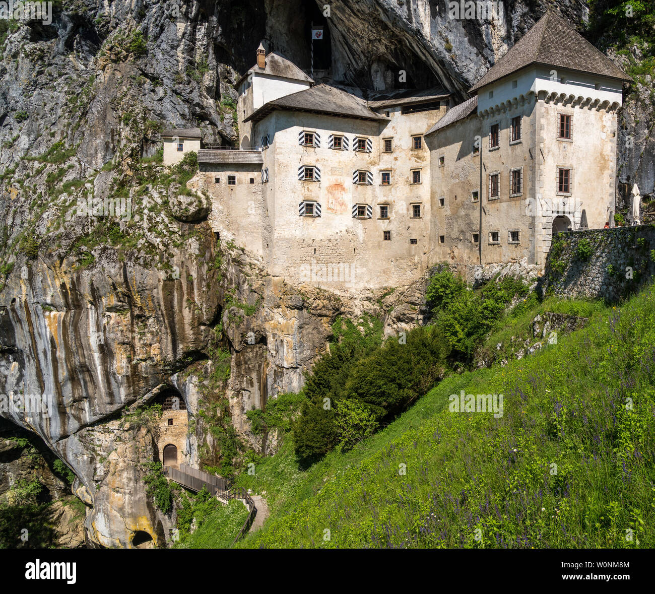 Château de Predjama construit dans une grotte en Slovénie Banque D'Images