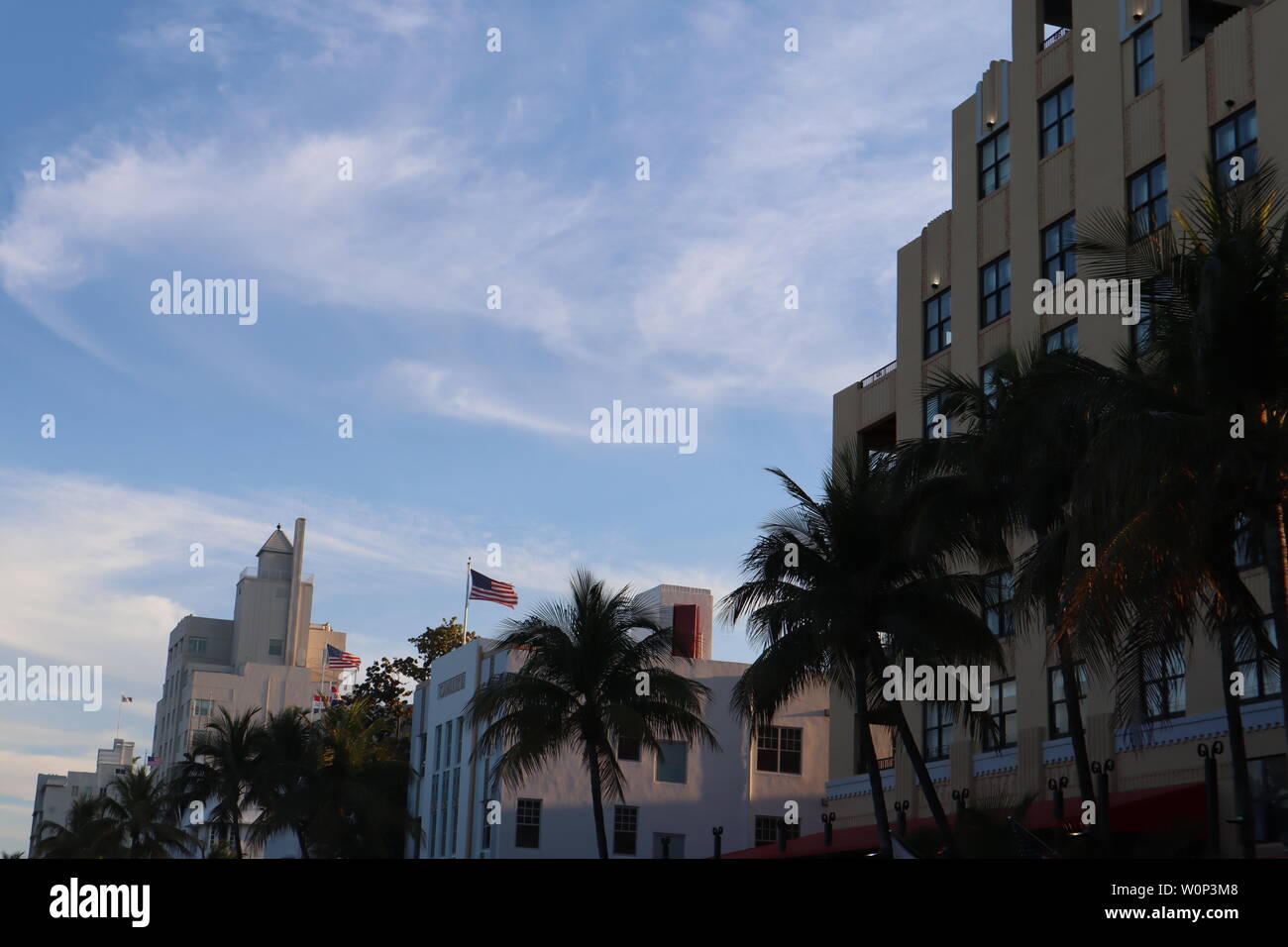 Ocean Drive South Miami Beach Immeubles Cityscape en plein jour Banque D'Images