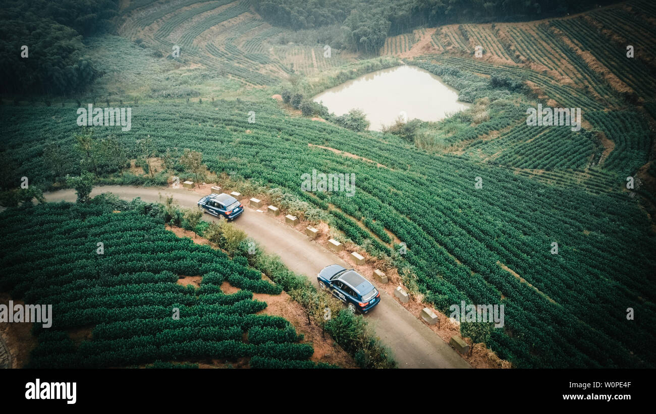 Hangzhou Tiger 2018 Piscine nouvelle BMW X3 Vue aérienne Banque D'Images