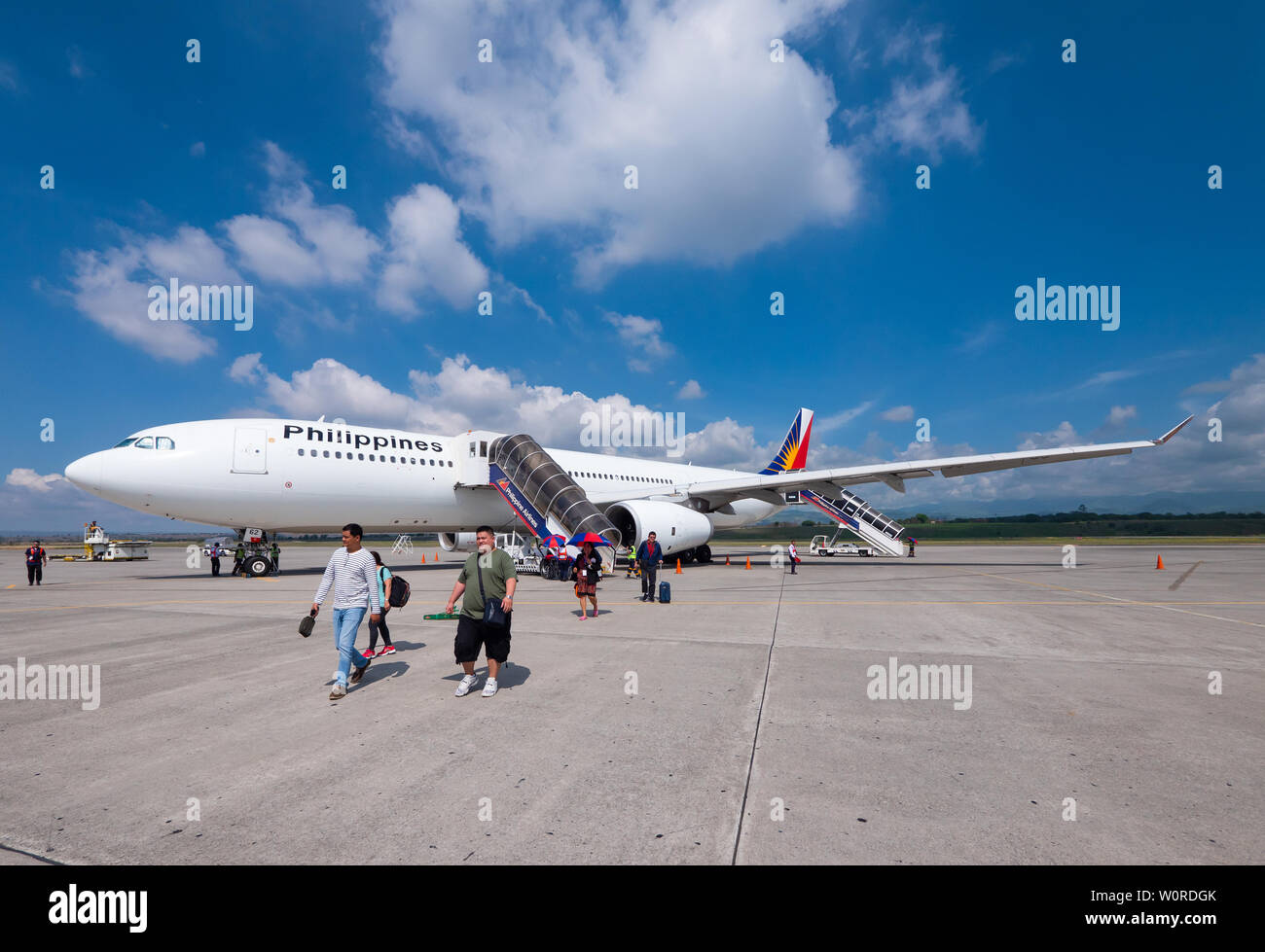 La ville de General Santos, Philippines - Le 22 mai 2019 : Philippine Airlines Airbus A330 après l'arrivée dans la ville de General Santos, la ville la plus australe du th Banque D'Images